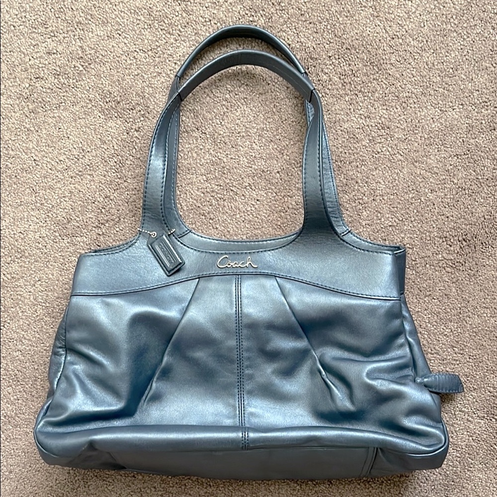 Coach Blue Leather Shoulder Bag